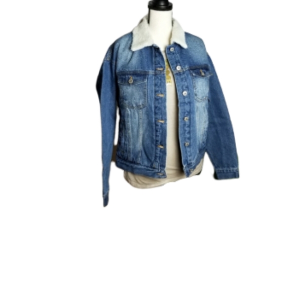 LAST TWO!  TRENDY LINED JEAN JACKET - Picture 5 of 5